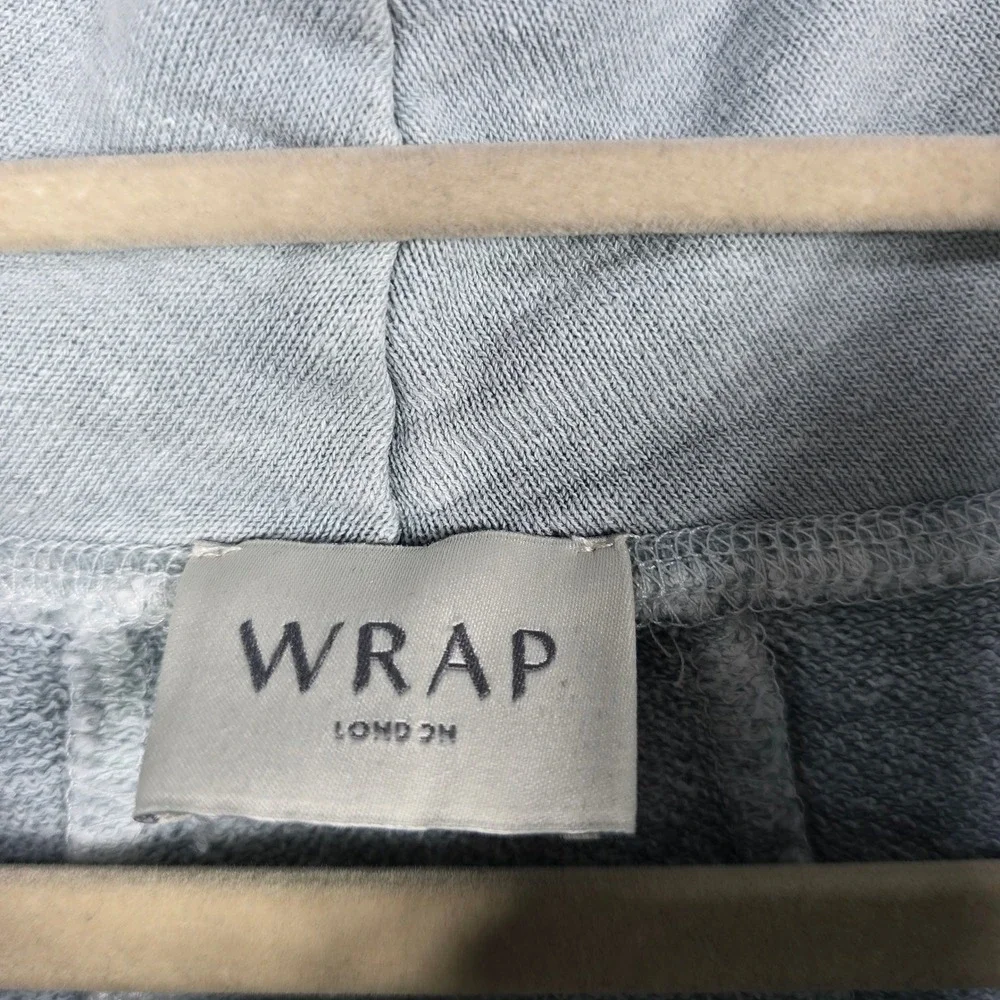 Wrap London Funnel Neck Hemp Organic Cotton Sweatshirt Light Blue US 12 WT63